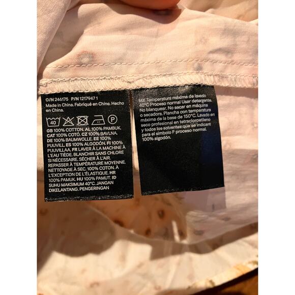 H&M XXL Dress Floral Smocked Midi Pink Peach Print Cotton Detachable Straps - Picture 6 of 6